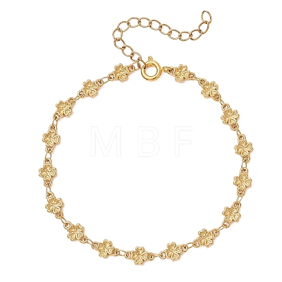 304 Stainless Steel Clover Link Chains Bracelets for Women BJEW-JB13431-1