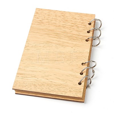 Wooden Wedding Guestbooks Notepad AJEW-H114-04-1