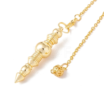 Rack Plating Brass Cable Chain Pointed Dowsing Pendulums HJEW-G016-02G-1