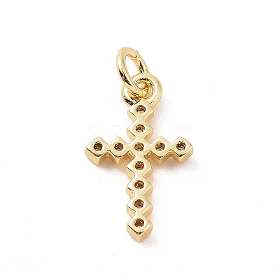 Brass Micro Pave Cubic Zirconia Charms KK-C012-43G-1