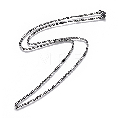 304 Stainless Steel Curb Chain Necklaces NJEW-L162-01A-B-1