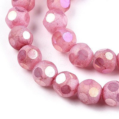 Opaque Frosted Glass Beads Strands EGLA-N006-076G-1