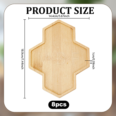 8Pcs Bamboo Saucer for Succulent Planter Pots AJEW-GO0005-41-1