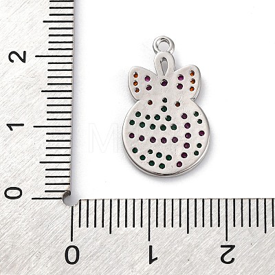 Christmas Series Brass Micro Pave Cubic Zirconia Pendants KK-Q010-01P-04A-1