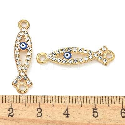 Alloy Blue Enamel Evil Eye Connector Charms ENAM-S003-03A-1