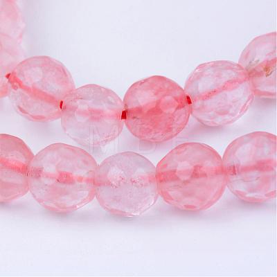 Cherry Quartz Glass Beads Strands G-Q462-6mm-41-1