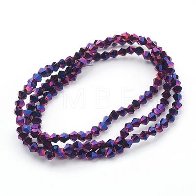 Electroplate Glass Beads Strands EGLA-J026-3mm-F17-1
