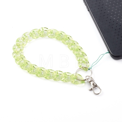 Transparent Acrylic Curb Chain Mobile Straps HJEW-JM00452-04-1