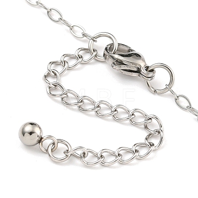 Non-Tarnish 304 Stainless Steel Cable Chain Hollow Charm Bracelets BJEW-P334-10B-P-1