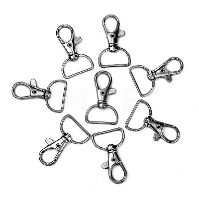 Zinc Alloy Swivel D Rings Lobster Claw Clasps X1-E341-8-B-1