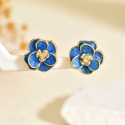 Flower Brass Stud Earrings VS5484-3-1