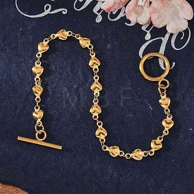 Ion Plating(IP) 304 Stainless Steel Link Chain Bracelets BJEW-P237-30G-1