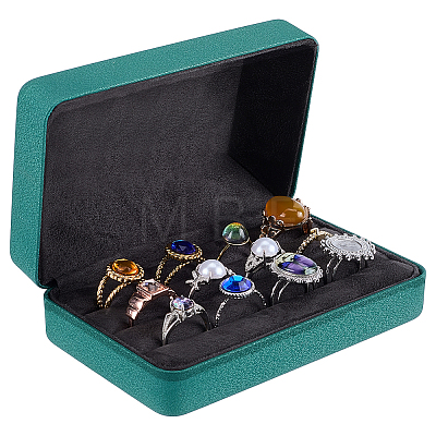 Rectangle PU Leather Ring Organizer Boxes CON-WH0089-240C-1