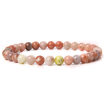 Synthetic Mookaite Round Beaded Stretch Bracelet LS-SF8562-22-1-1
