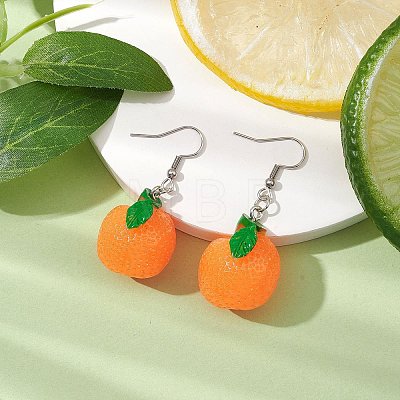 Resin Dangle Earrings EJEW-JE06045-1