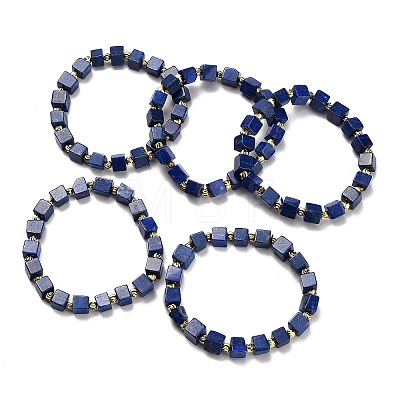Natural Lapis Lazuli Beads Stretch Bracelets BJEW-F523-02B-1