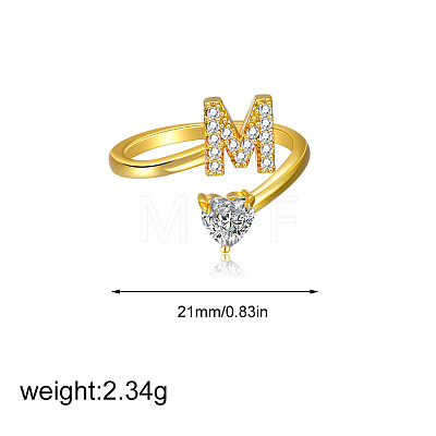 Brass Micro Pave Clear Cubic Zirconia Cuff Open Rings FS-WGF859A-20-1