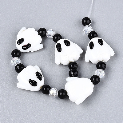 Halloween Theme Handmade Lampwork Beads Strands LAMP-N028-17B-1