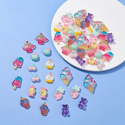 50Pcsc 10 Styles Translucent Resin Cabochons CRES-YW0001-29-1