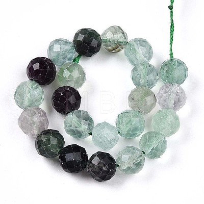 Natural Fluorite Beads Strands G-S345-8mm-31-1