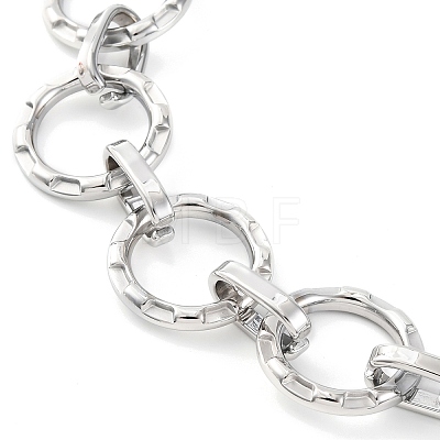 304 Stainless Steel Round Ring Bib Necklaces for Women NJEW-U012-02P-1