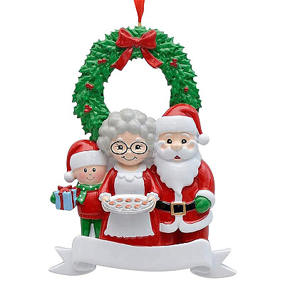 Resin Santa Claus Family Pendant Decorations XMAS-PW0006-01-1