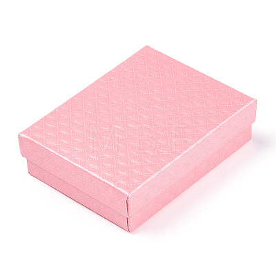 Rhombus Textured Cardboard Jewelry Boxes CBOX-T006-01K-1