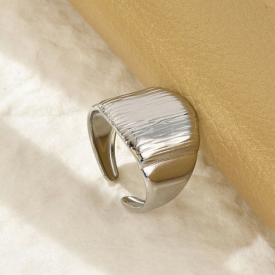 304 Stainless Steel Wide Cuff Rings for Women RJEW-G338-20P-1