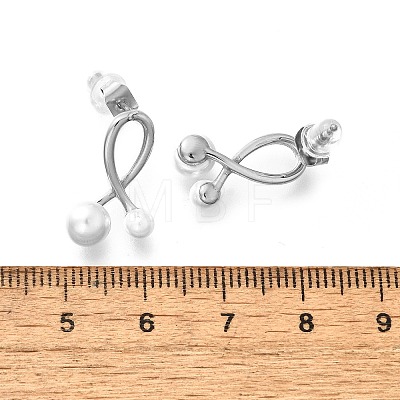 304 Stainless Steel Stud Earrings EJEW-C133-01P-1