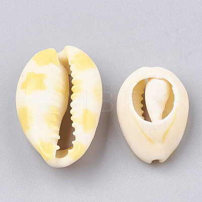 Printed Cowrie Shell Beads SHEL-S274-03-1