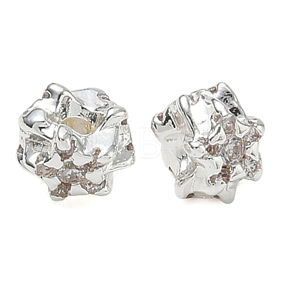 Brass Micro Pave Clear Cubic Zirconia Beads CU-CBAB0CF-05S-1
