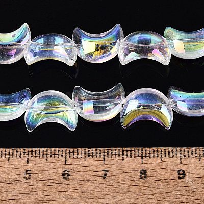 Electroplate Transparent Glass Beads Strands EGLA-N057-09A-01-1