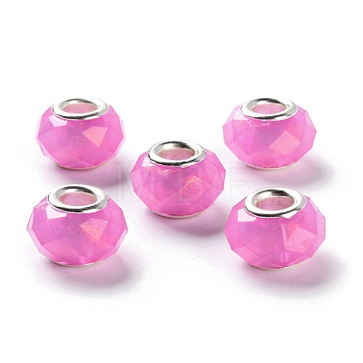 Pearlized Resin European Beads RESI-M001-01G-1