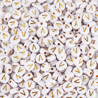 500Pcs Plating Acrylic Beads PACR-TADJ0001-01V-1