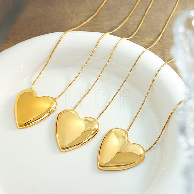 Titanium Steel Heart Pendant Necklaces WG55877-01-1