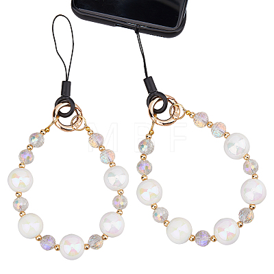 Glass & Acrylic Mobile Straps HJEW-FH00049-1
