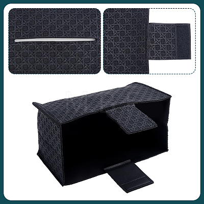 Crossed Textured Imitation Leather Tissue Boxes CON-WH0095-208B-1