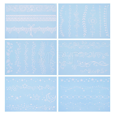 6 Sheets Luminous Paper Tattoo Stickers STIC-TAC0001-007A-1