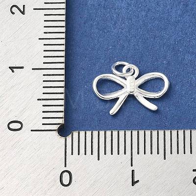925 Sterling Silver Bowknot Charms with Jump Rings and 925 Stamp STER-R002-01S-1