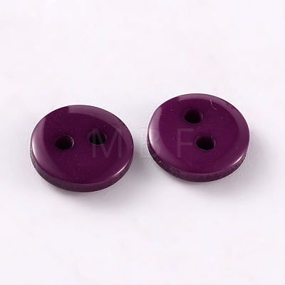 2-Hole Flat Round Resin Sewing Buttons for Costume Design BUTT-E119-14L-07-1