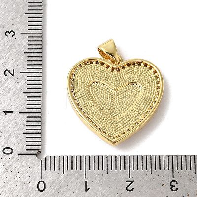 Heart with Corss Brass Micro Pave Cubic Zirconia Pendants KK-K385-040G-1