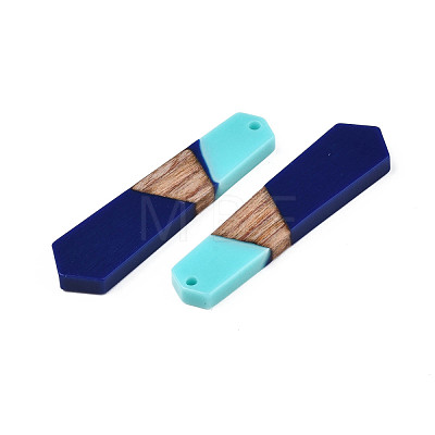 Opaque Resin & Walnut Wood Pendants RESI-T009-03-C04-1