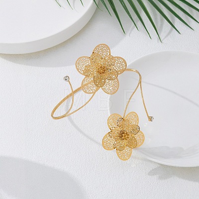 Hollow Out Flower Alloy Crystal Rhinestone Anklets for Women FS-WGF92CE-01-1