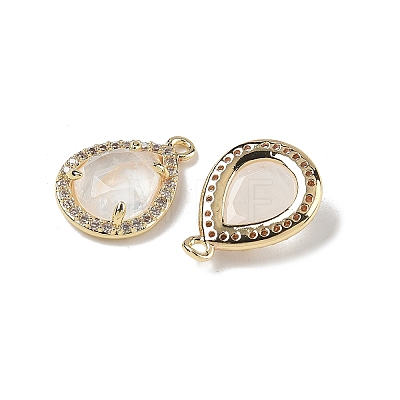 Natural Quartz Crystal Faceted Teardrop Pendants G-U028-02G-05-1