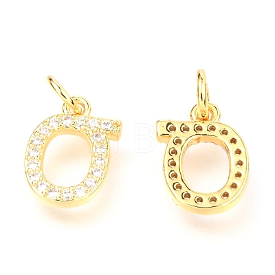 Brass Micro Pave Cubic Zirconia Charms ZIRC-O037-15G-1