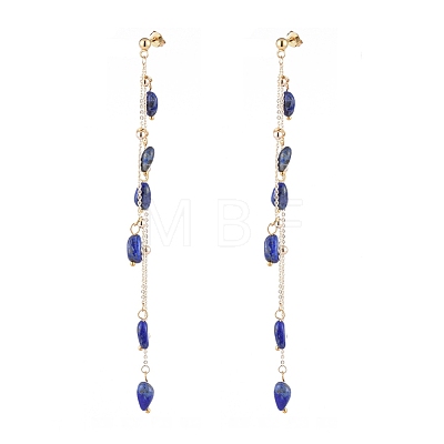 Natural Gemstone Dangle Stud Earring EJEW-JE04122-1