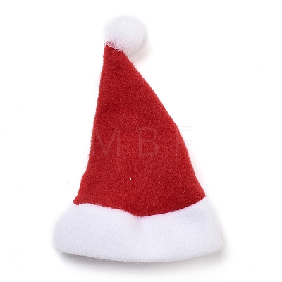 Christmas Hat Velvet Wine Bottle Cover AJEW-M012-01B-1