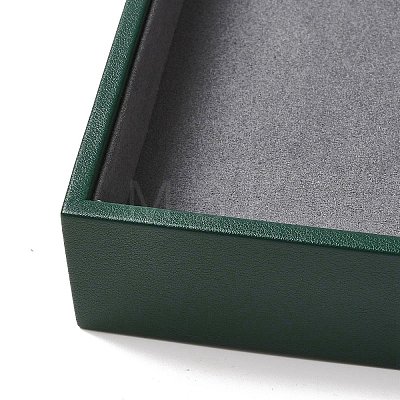 Rectangle PU Leather Jewelry Trays with Gray Velvet Inside VBOX-C003-02-1