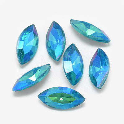 Pointed Back Glass Rhinestone Cabochons RGLA-T020-7x15mm-05-1