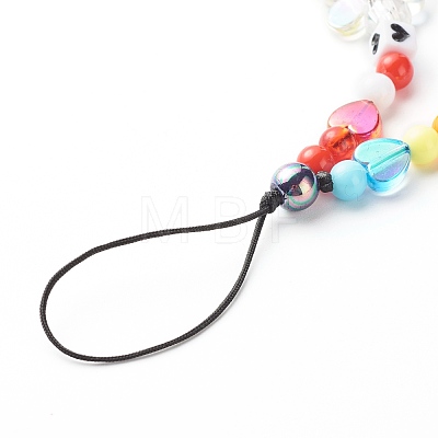 Opaque Acrylic Beads and Eco-Friendly Transparent Acrylic Beads Mobile Straps HJEW-JM00558-1